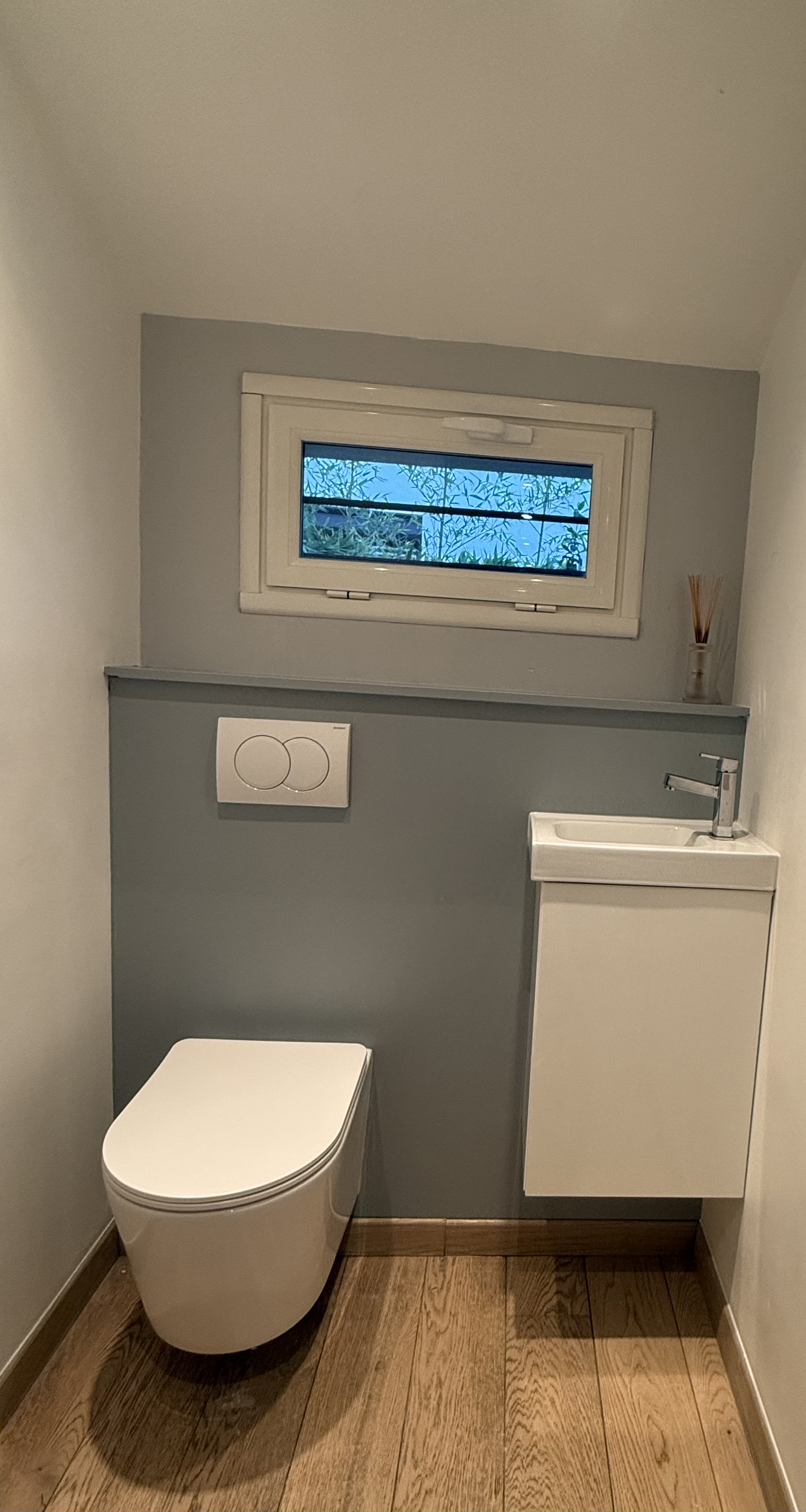 Après installation bâti-support et cuvette Geberit